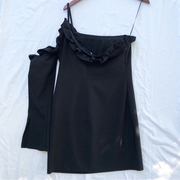 REVOLVE x LIKELY | JORDIE ONE-SLEEVE RUFFLE COCKTAIL DRESS SIZE 12 - Picture 12 of 12